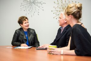 Sheri Welsh meets with clients